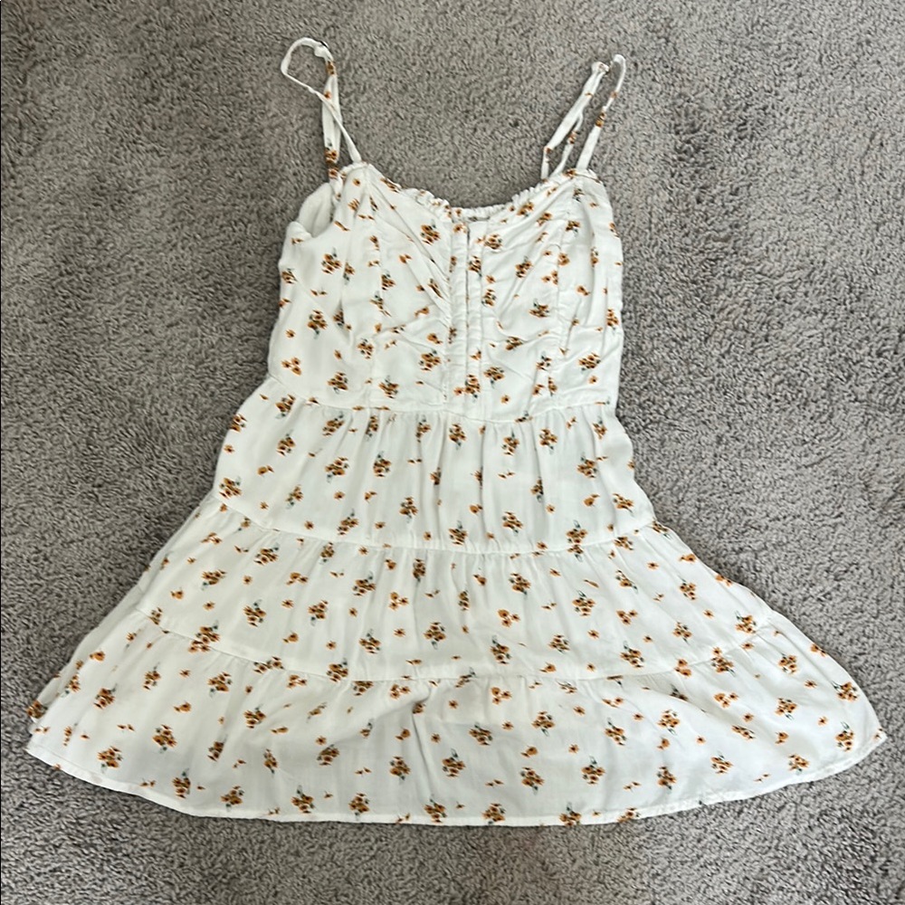 White Ruffled Tiered Sundress with Spaghetti Straps